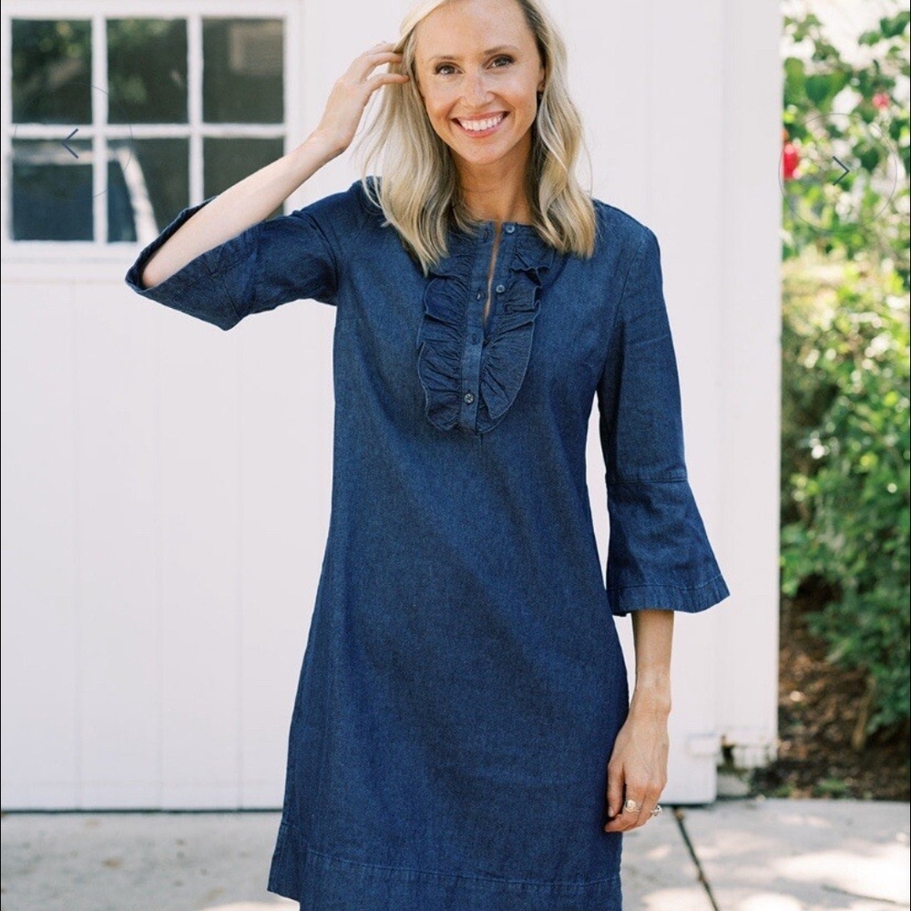 Draper James Blue Denium Chambray Dress